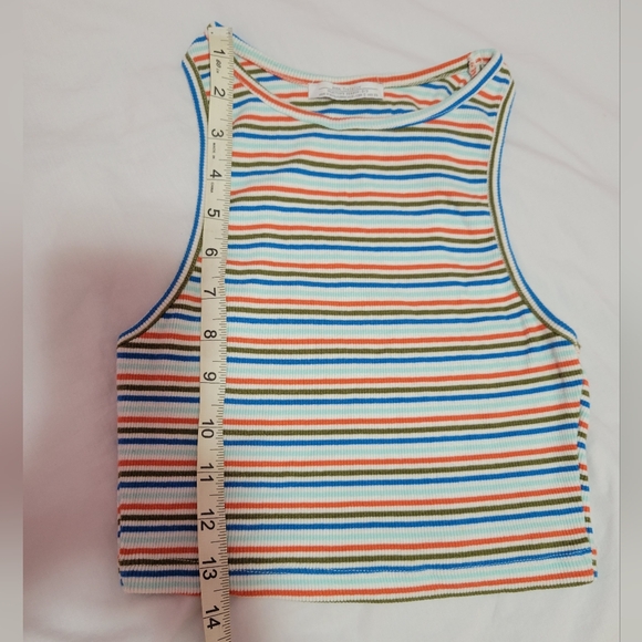 ZARA striped pattern ribbed cropped tank top - Picture 5 of 6